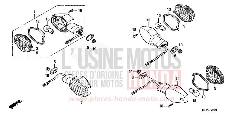 BLINKER (CB1300SA) for CB1300 Super Bold'or ABS GRAPHITE BLACK (NHB01EB) from 2010